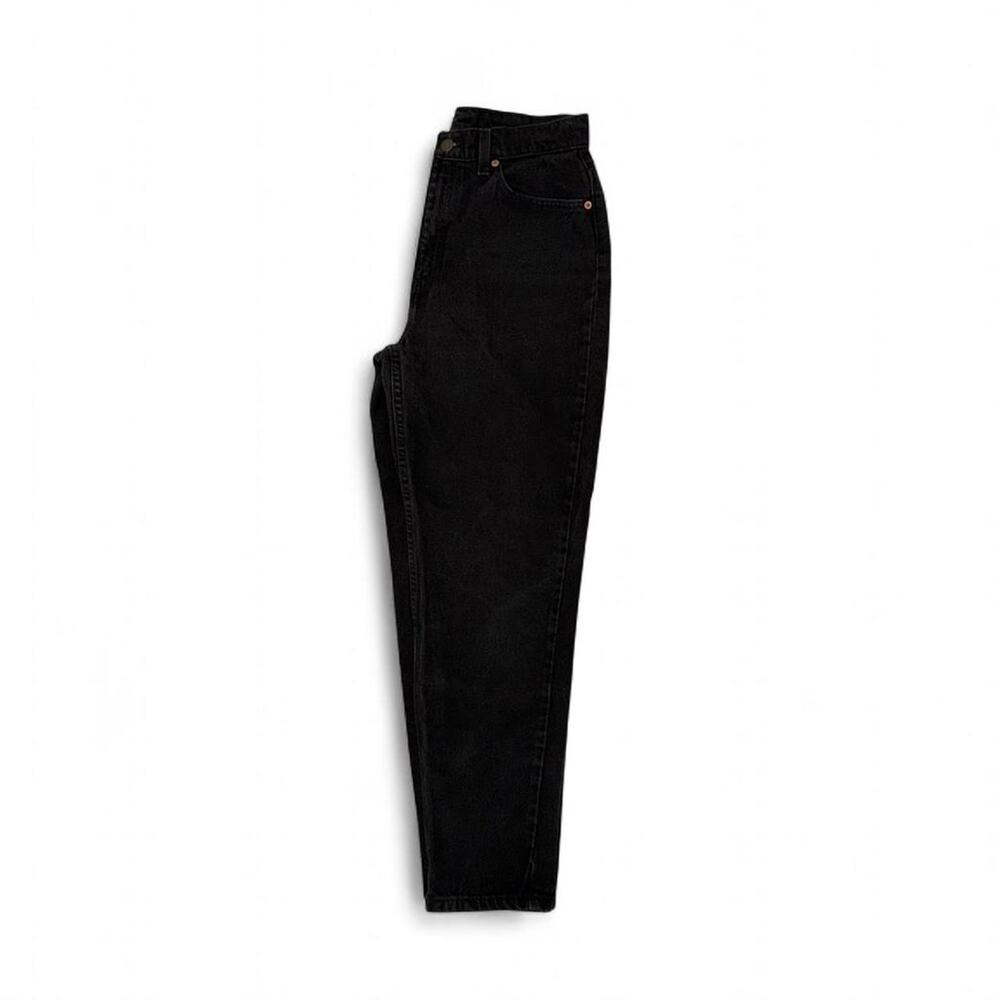 LEVI’S Women’s 28” Waist 90's Vintage 521 Tapered Jeans Black Wash High Rise Mom